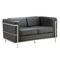 Officesource Madison Collection Loveseat with Chrome Exposed Frame OSRL3025PBK - alternate 4